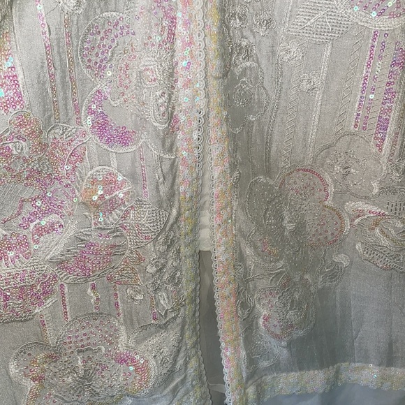 3 pc white sana safeez shalvar kameez - Picture 4 of 6